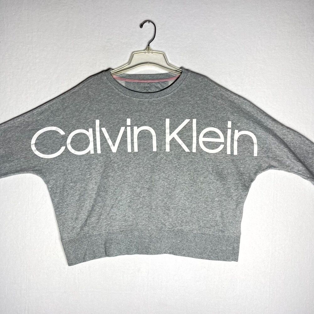 Calvin Klein Performance Gray Pullover Crewneck Sweater Women Size L
